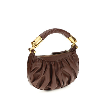 Balmain Bolso De Hombro Bos Taurus En Piel De Becerro Marrón