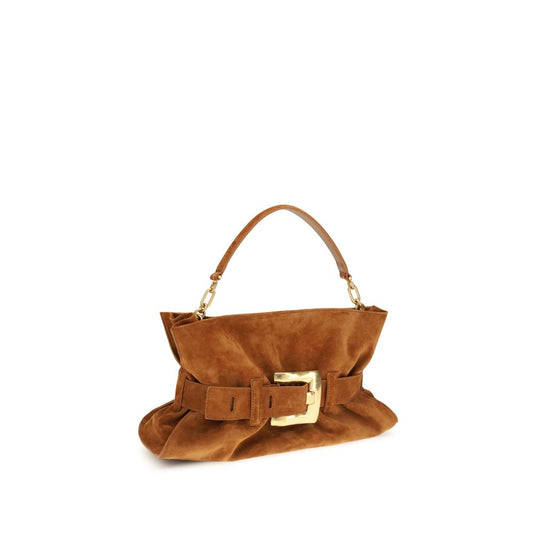Bolso de mano Balmain de piel de becerro marrón Bos Taurus