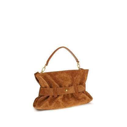 Bolso de mano Balmain de piel de becerro marrón Bos Taurus