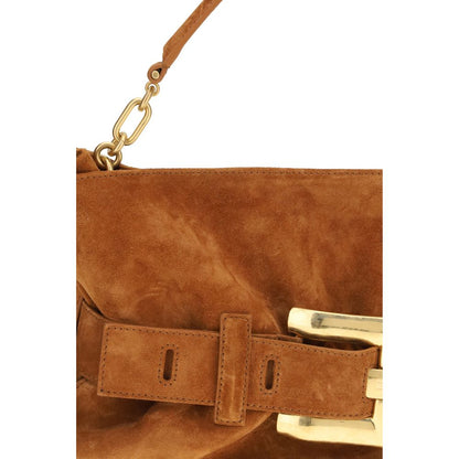 Bolso de mano Balmain de piel de becerro marrón Bos Taurus