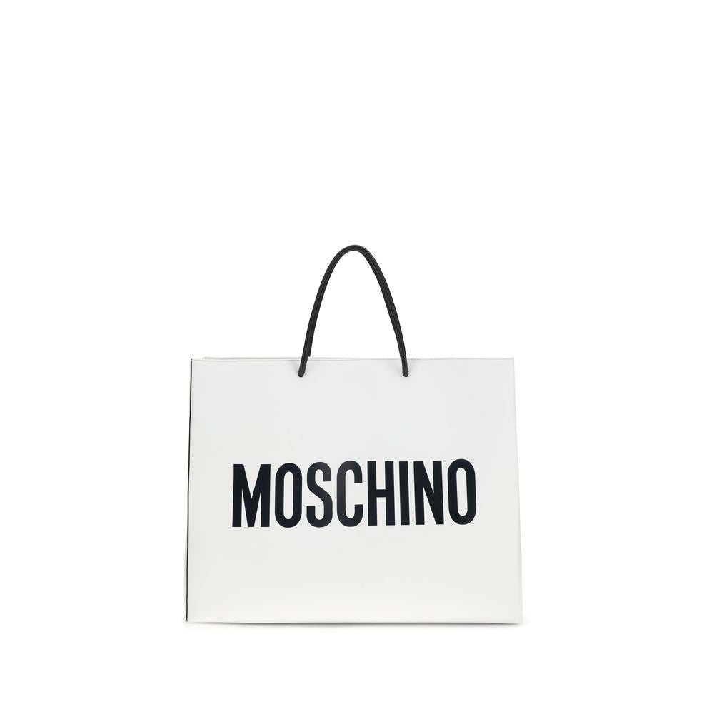 Bolso de hombro Moschino de piel de becerro blanca Bos Taurus