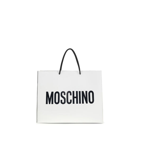 Bolso de hombro Moschino de piel de becerro blanca Bos Taurus