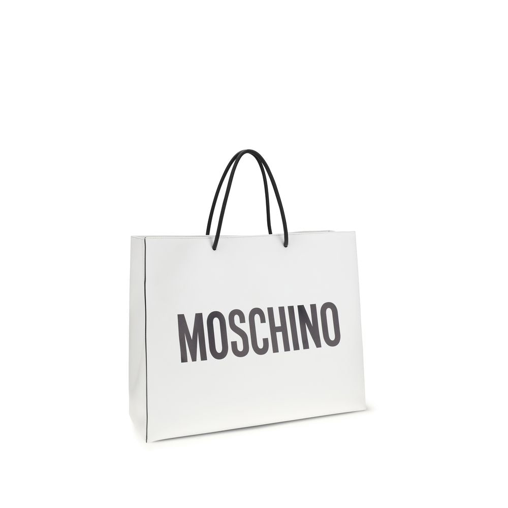 Bolso de hombro Moschino de piel de becerro blanca Bos Taurus