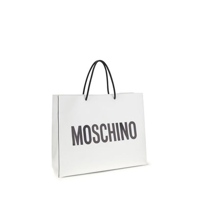 Bolso de hombro Moschino de piel de becerro blanca Bos Taurus