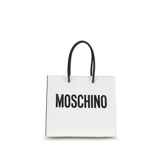 Bolso de piel de becerro blanca Bos Taurus de Moschino