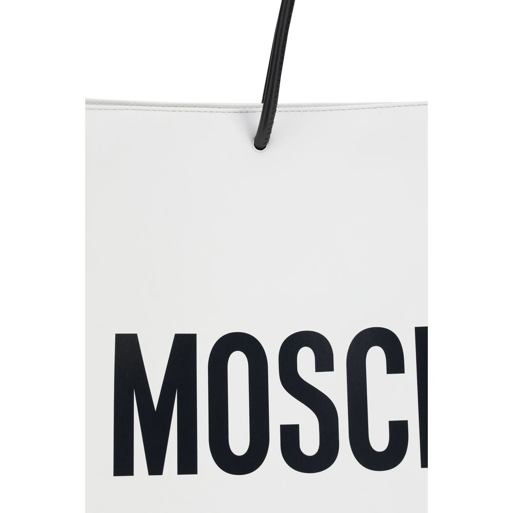 Bolso de hombro Moschino de piel de becerro blanca Bos Taurus