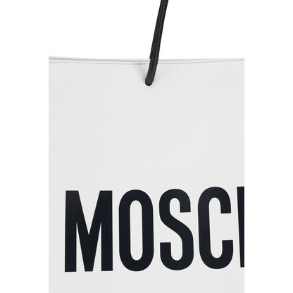 Bolso de hombro Moschino de piel de becerro blanca Bos Taurus