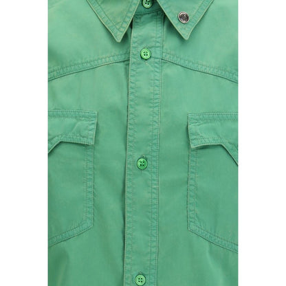 Camisa de manga corta bicolor de algodón de Versace