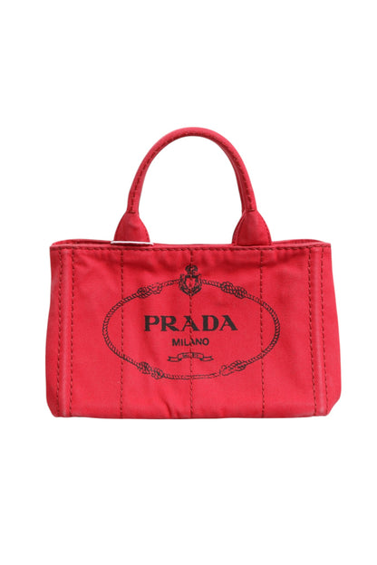 Bolsa Tote Mini En Lona Prada Coleccion Canapa
