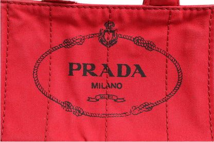 Bolsa Tote Mini En Lona Prada Coleccion Canapa
