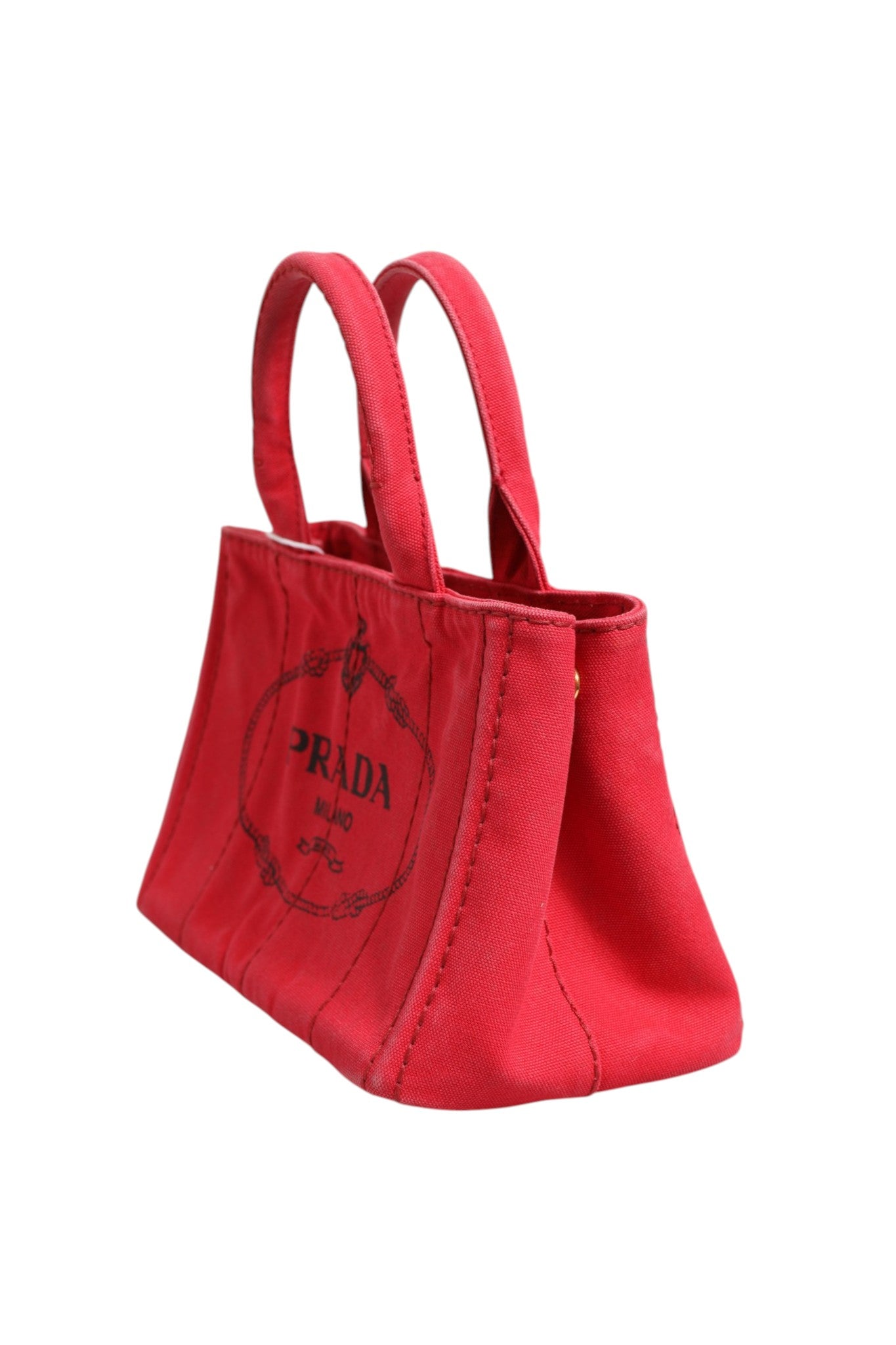 Bolsa Tote Mini En Lona Prada Coleccion Canapa
