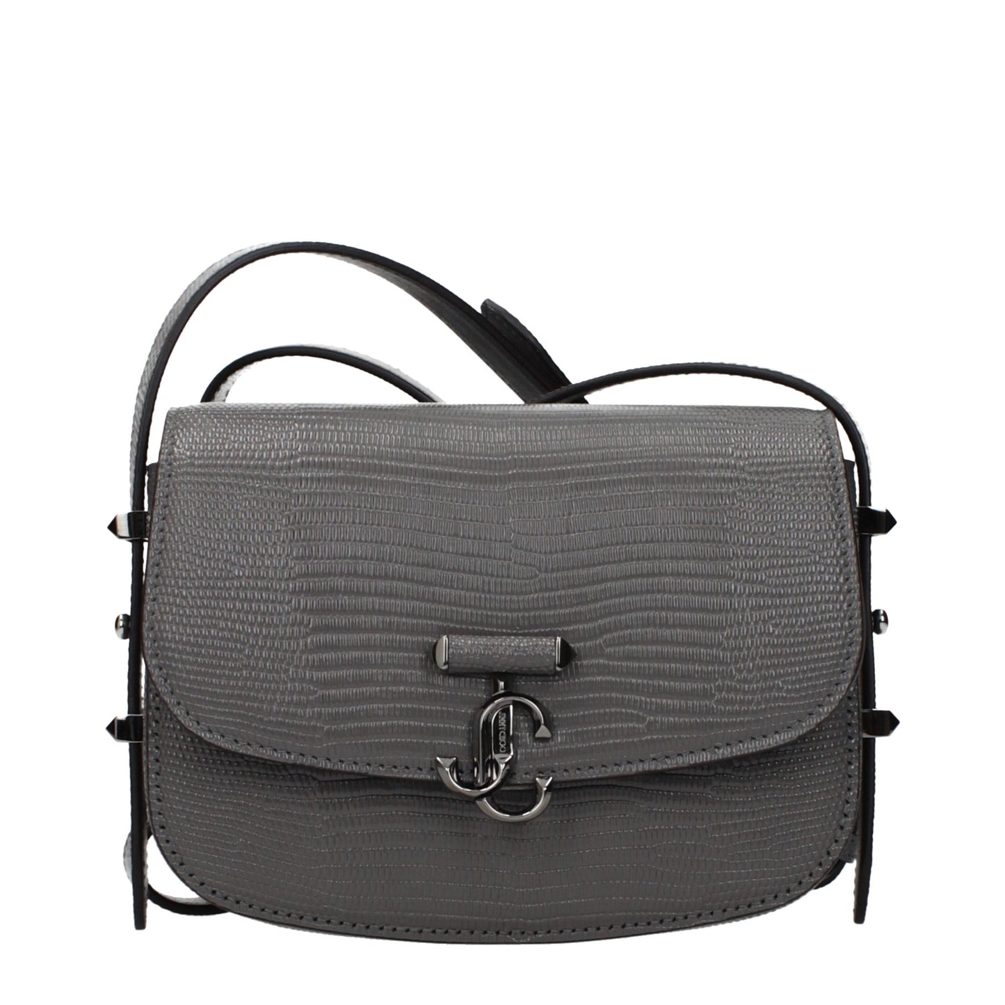 Bolso de hombro Jimmy Choo de cuero gris