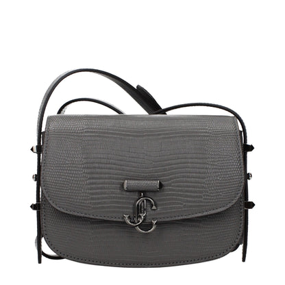 Bolso de hombro Jimmy Choo de cuero gris