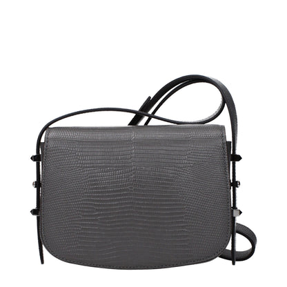 Bolso de hombro Jimmy Choo de cuero gris