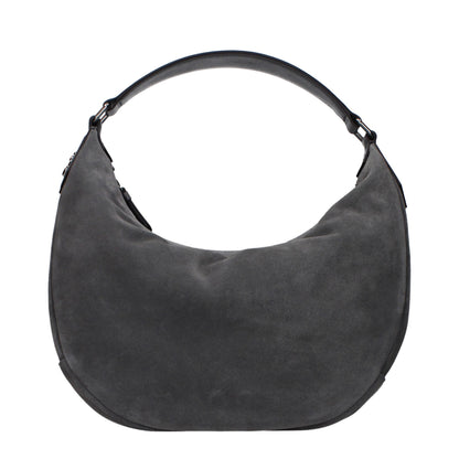 Bolso de hombro Jimmy Choo de cuero gris