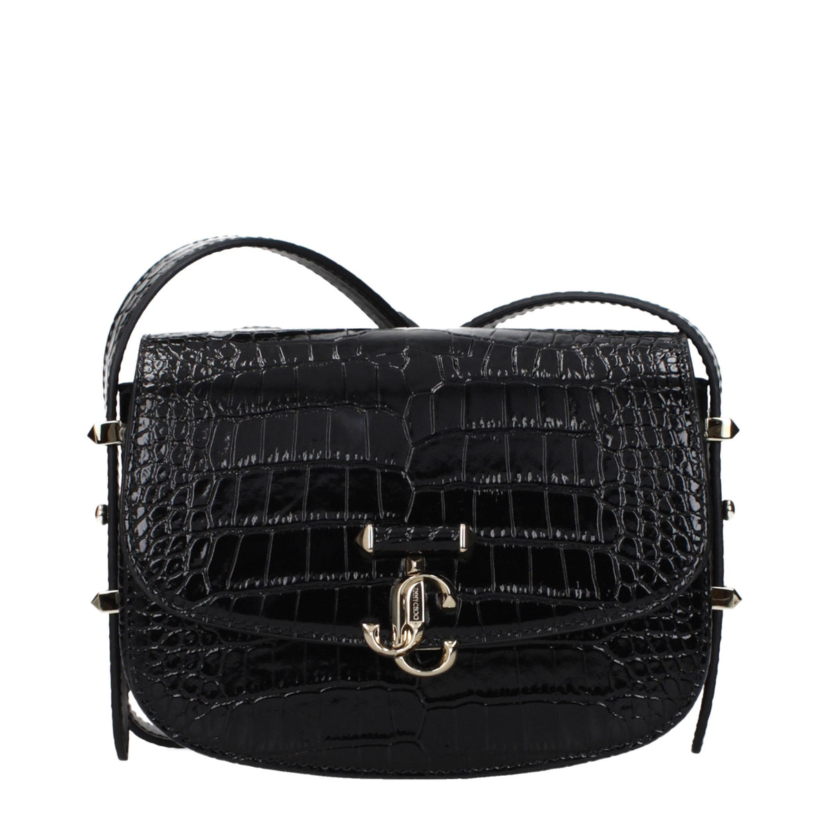 Sac bandoulière Jimmy Choo en cuir noir