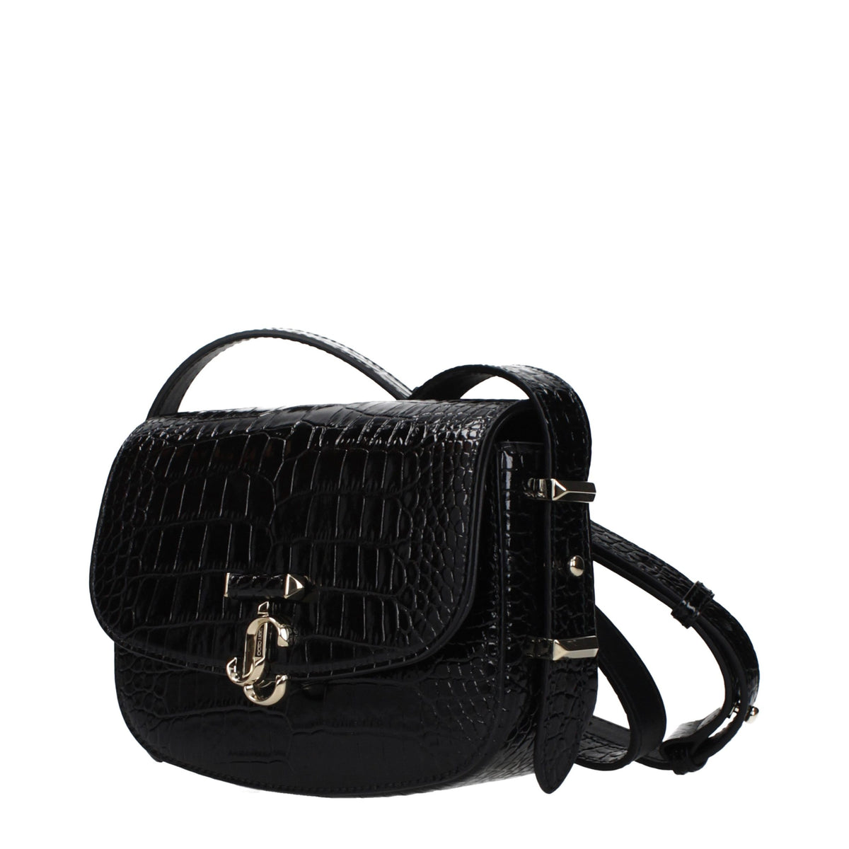 Sac bandoulière Jimmy Choo en cuir noir