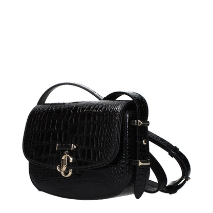 Sac bandoulière Jimmy Choo en cuir noir