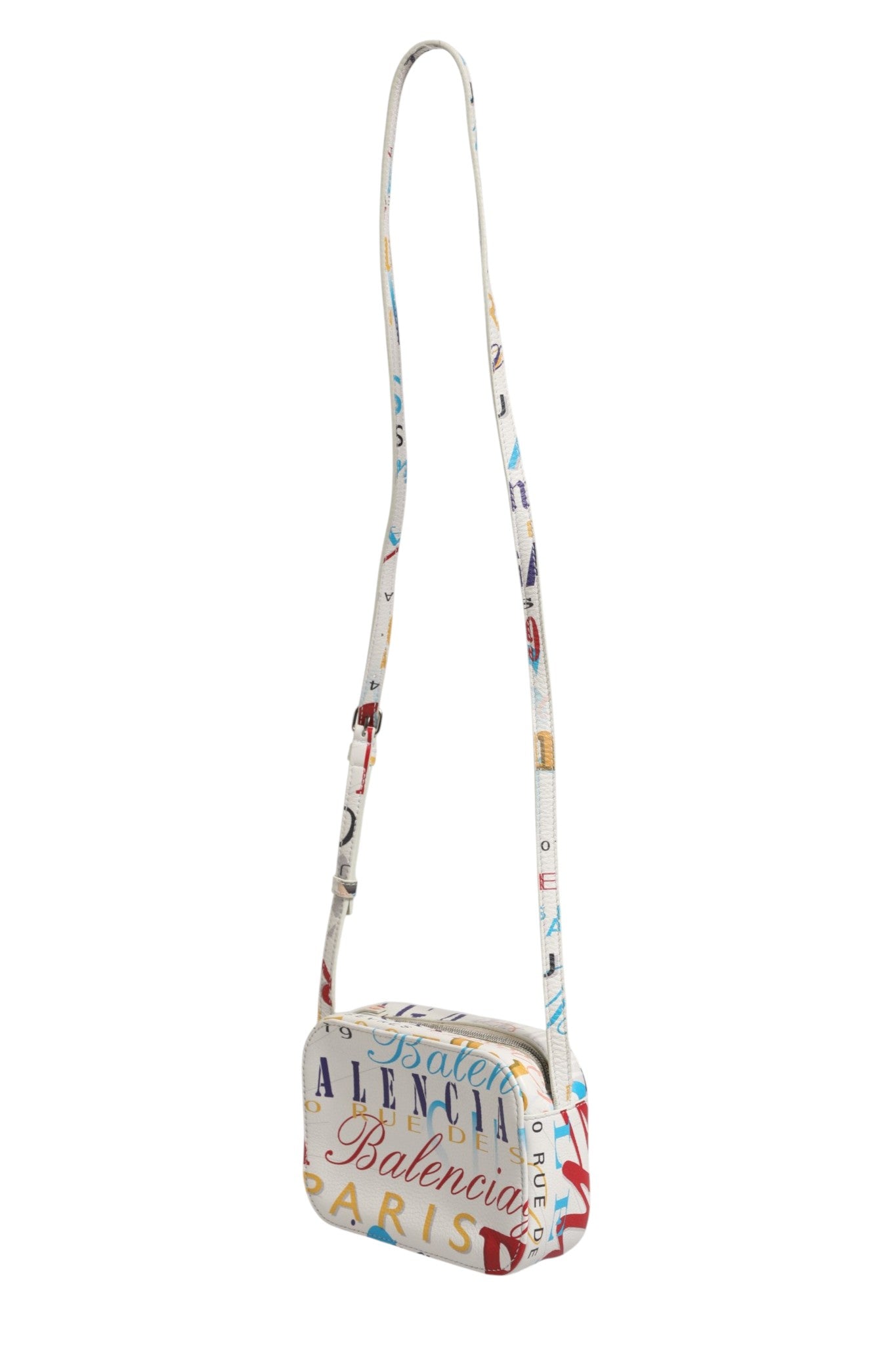 Sac Balenciaga Mini City en cuir imprimé graffiti blanc
