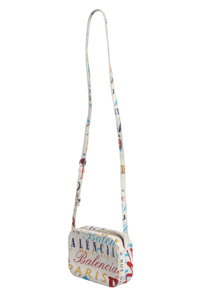 Sac Balenciaga Mini City en cuir imprimé graffiti blanc