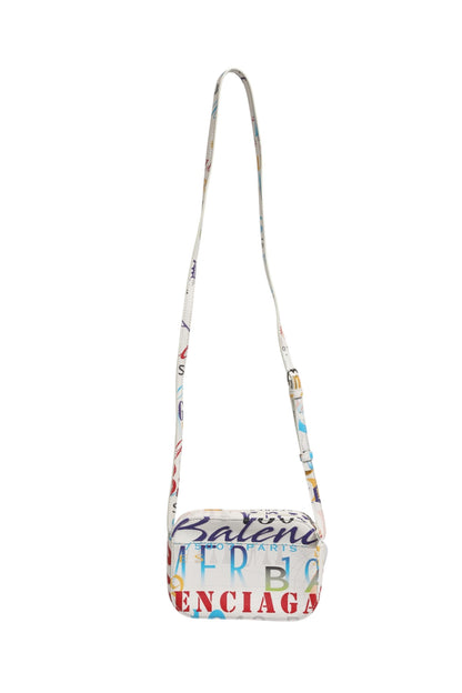 Sac Balenciaga Mini City en cuir imprimé graffiti blanc