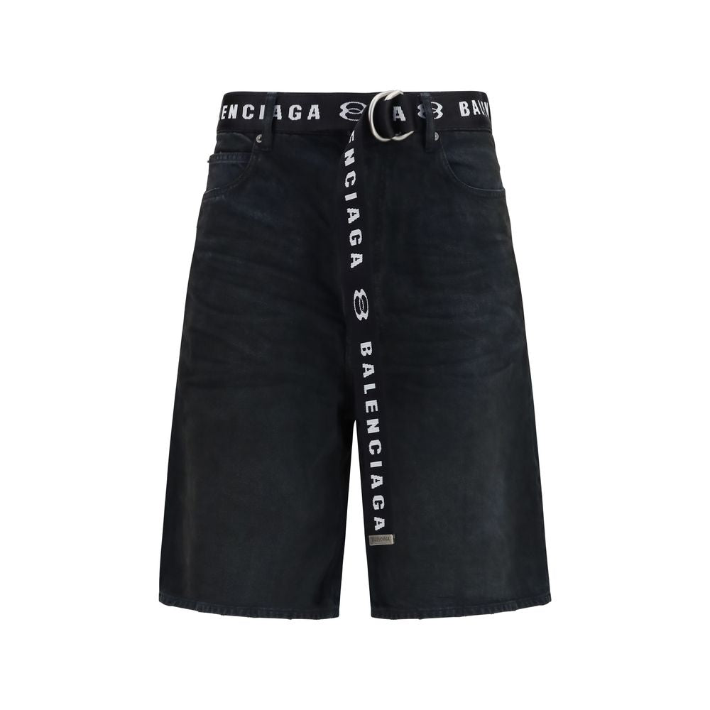 Balenciaga Short bermuda en coton noir