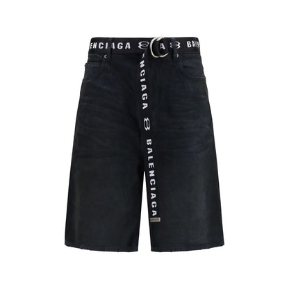 Balenciaga Short bermuda en coton noir