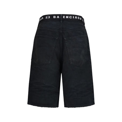 Balenciaga Short bermuda en coton noir