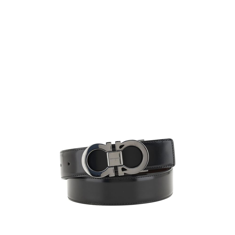 Ceinture Ferragamo en cuir de veau noir Bos Taurus