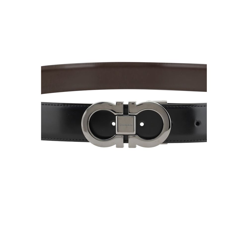 Ceinture Ferragamo en cuir de veau noir Bos Taurus