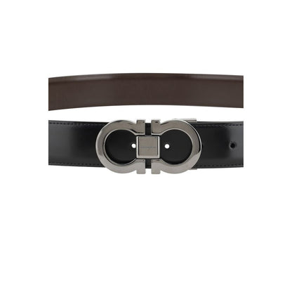 Ceinture Ferragamo en cuir de veau noir Bos Taurus