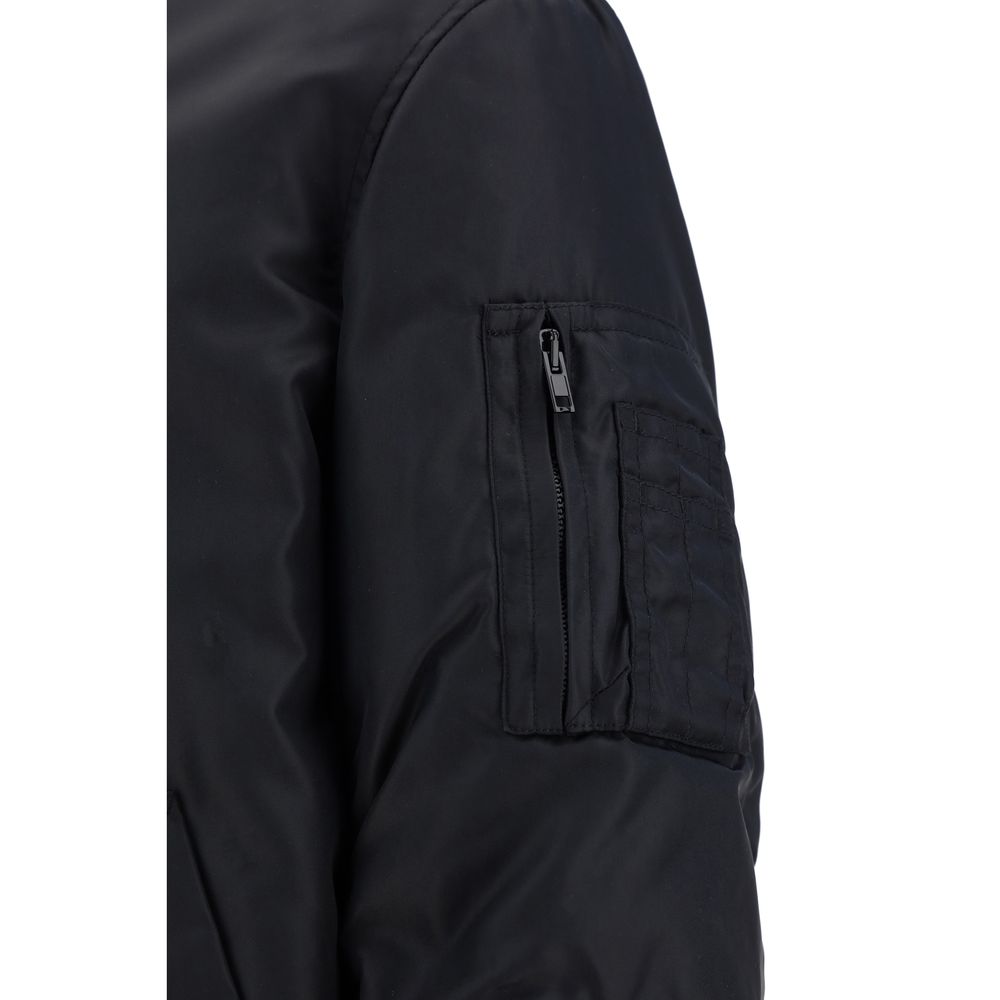 Moschino Blouson Bomber En Polyamide Noir À Fermeture Éclair Intégrale