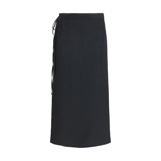 Falda larga de viscosa negra Calvin Klein