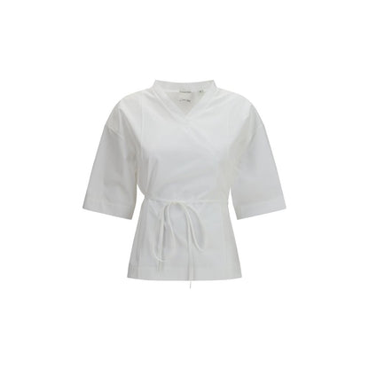 Camisa de manga corta de algodón blanca Calvin Klein