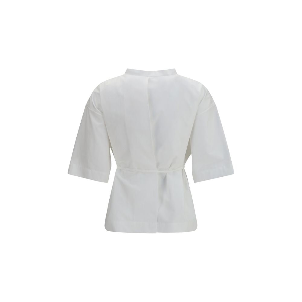 Camisa de manga corta de algodón blanca Calvin Klein