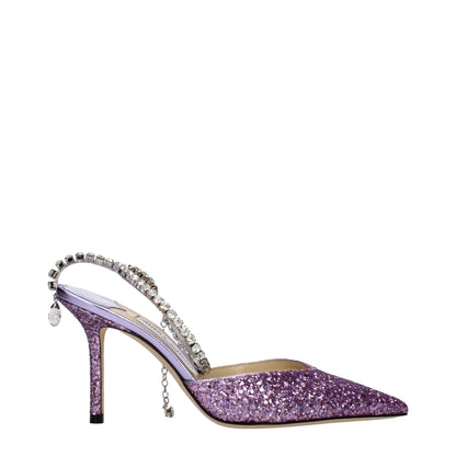 Sandalias de tacón de aguja de plástico morado Jimmy Choo