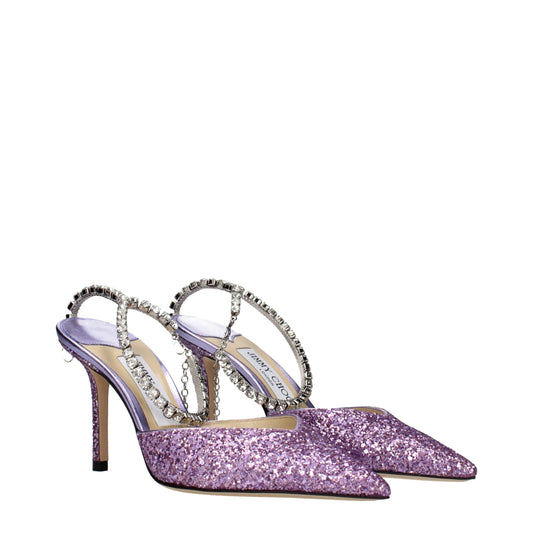 Sandalias de tacón de aguja de plástico morado Jimmy Choo