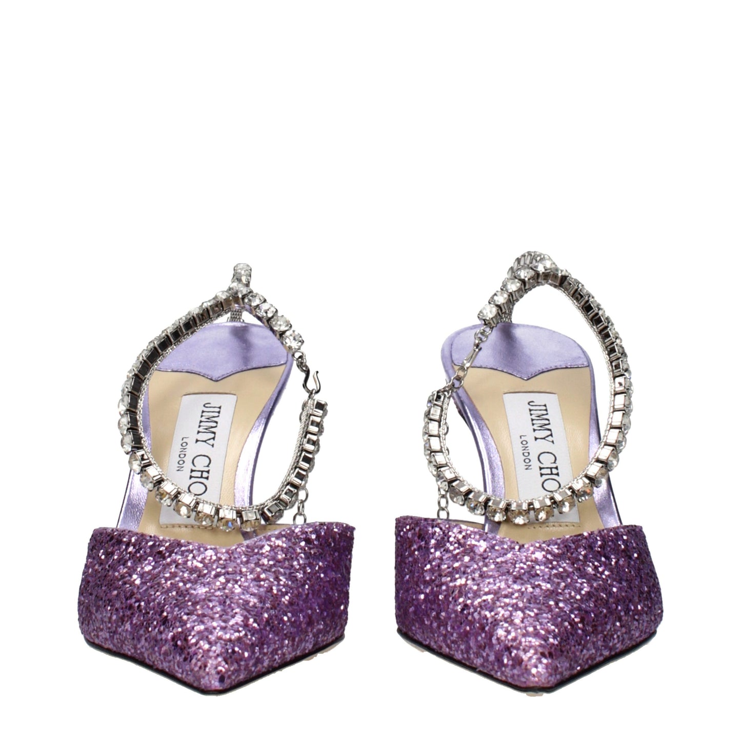 Sandalias de tacón de aguja de plástico morado Jimmy Choo