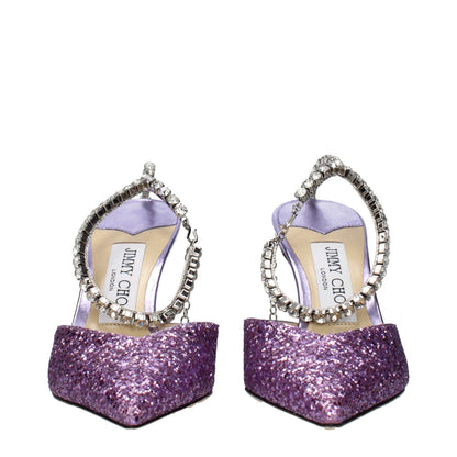 Sandalias de tacón de aguja de plástico morado Jimmy Choo