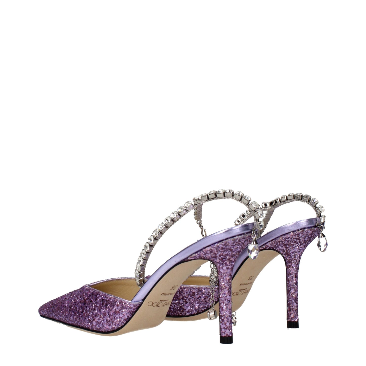 Sandalias de tacón de aguja de plástico morado Jimmy Choo