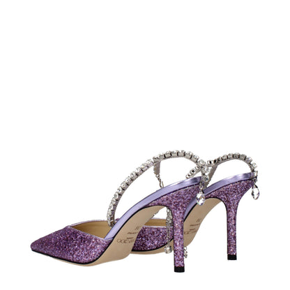 Sandalias de tacón de aguja de plástico morado Jimmy Choo
