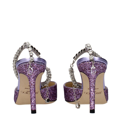 Sandalias de tacón de aguja de plástico morado Jimmy Choo