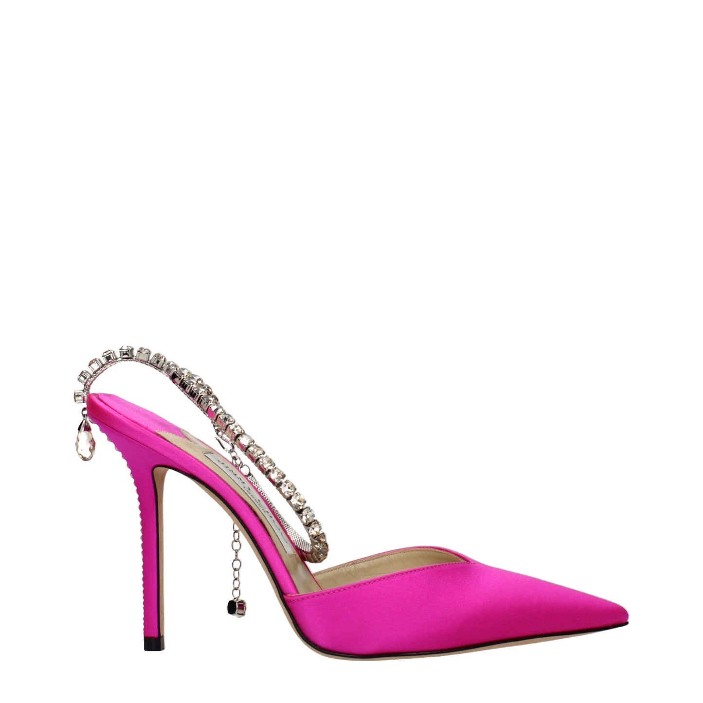 Sandalias de tacón de aguja de raso rosa Jimmy Choo