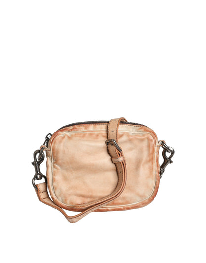 Dolce & Gabbana Beige Vintage Leather Logo Plaque Shoulder Bag Men's Bag