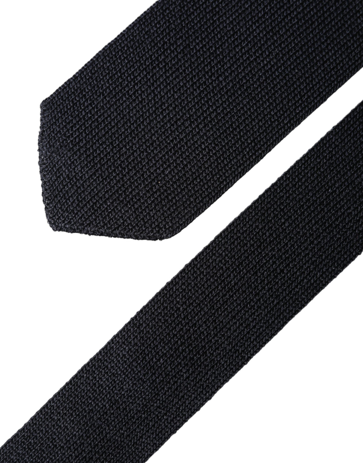 Dolce & Gabbana Dark Blue Solid 100% Silk Adjustable Men's Necktie