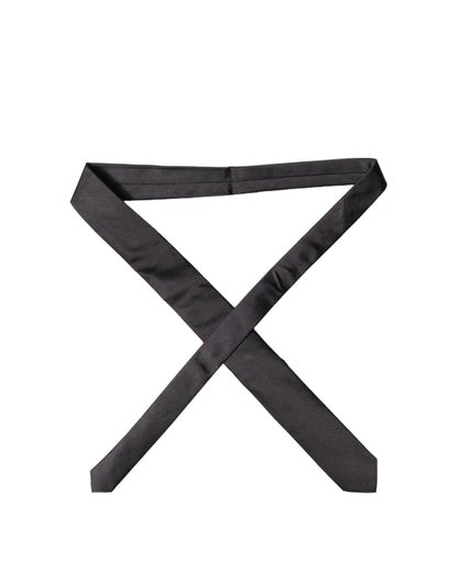 Corbata de seda negra sólida 100% ajustable para hombre de Dolce & Gabbana