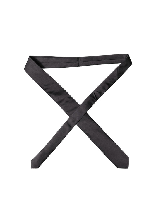 Corbata de seda negra sólida 100% ajustable para hombre de Dolce & Gabbana