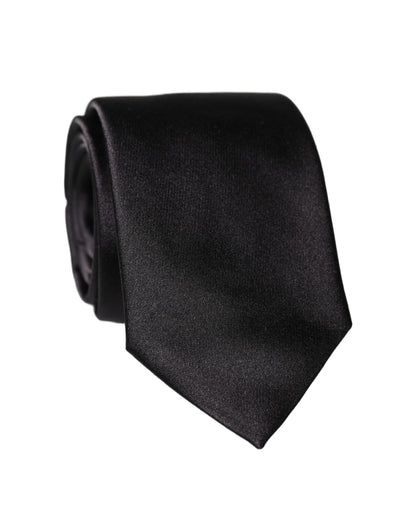 Corbata de seda negra sólida 100% ajustable para hombre de Dolce & Gabbana