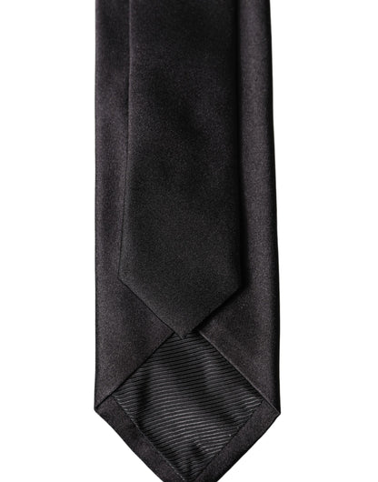 Corbata de seda negra sólida 100% ajustable para hombre de Dolce & Gabbana