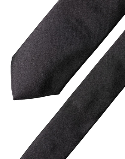 Corbata de seda negra sólida 100% ajustable para hombre de Dolce & Gabbana